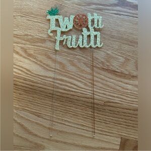 Twotti Fruitti birthday cake 2 two year old theme kid cake topper